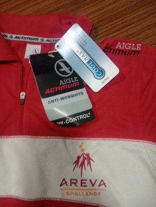 Polo Deportivo Aigle Talla L Rojo/Blanco