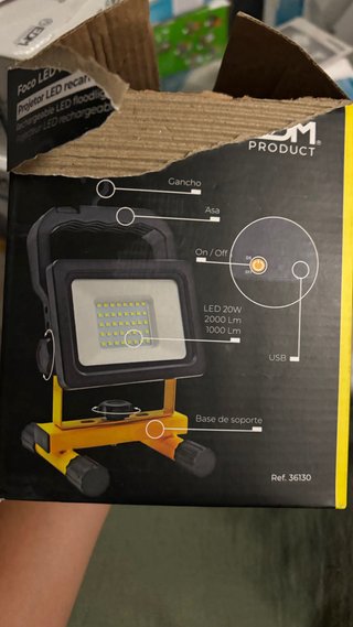 Foco LED Recargable EDM 6500K USB-C