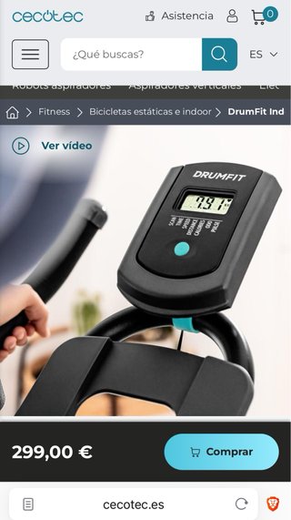 Bicicleta Estática Cecotec Drumfit Indoor 23000 Pr