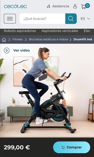 Bicicleta Estática Cecotec Drumfit Indoor 23000 Pr