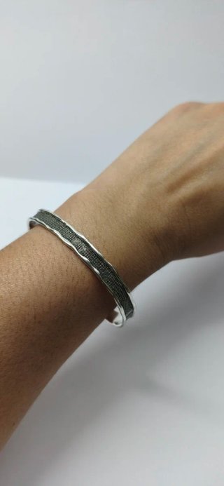 Pulsera Brazalete Plata 925 Diseño Texturizado