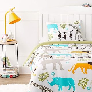 Amazon Basics 2 piezas Cama de microfibra Funda nórdica, infantil, funda de edredón de 100 x 135 cm