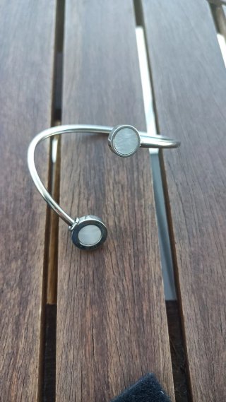 Lote 2 pulseras plata y nacar