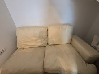 Sofá Chaise Longue de Cuero Beige