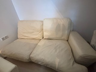 Sofá Chaise Longue de Cuero Beige