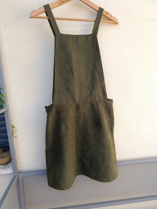Vestido tirantes antelina verde talla 38