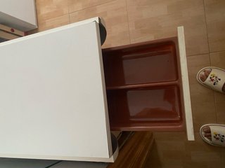 Mesa de cocina extensible blanca