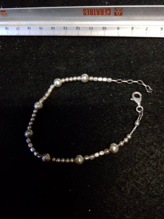 Pulsera Plata Antigua Bolitas