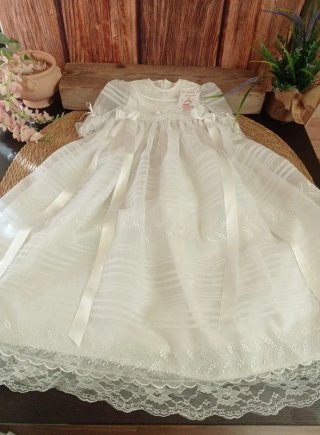 Conjunto Bautizo Organza 6/9 Meses.mas en mi perfi