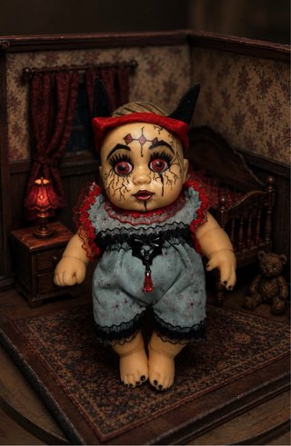 Bambola neonato demone personalizzata OOAK - 25 cm