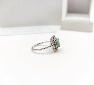 Anillo Plata Esmeralda Zafiro Rubí Natural