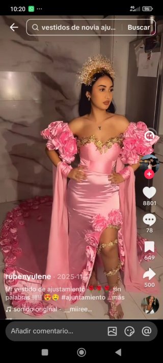 Vestido de novia gitana dorado y rojo