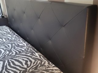 Testiera letto matrimoniale ecopelle nera