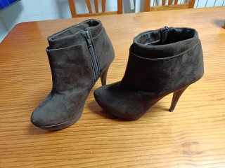 Botines marrones tacón talla 41