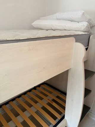 Litera madera gris con 3 cajones