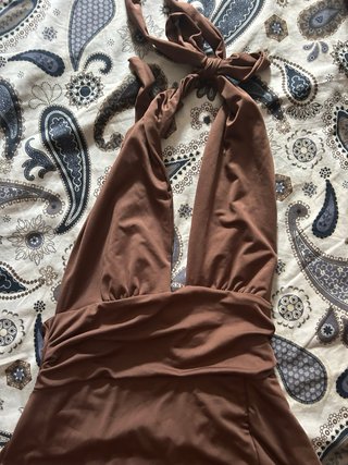 Vestido marrón largo talla M