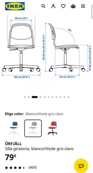 Silla de escritorio Ikea gris