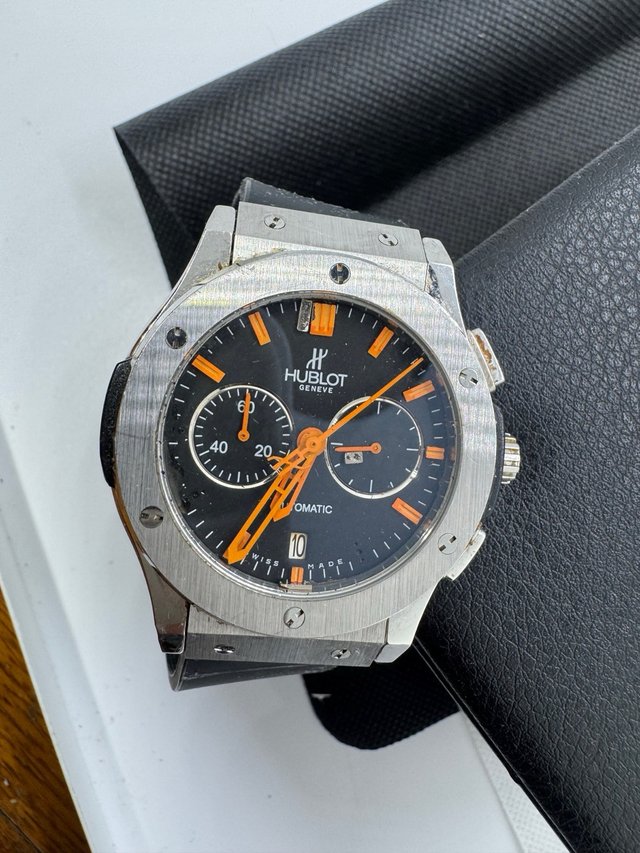 Reloj Hublot Automático Cronógrafo Negro Naranja
