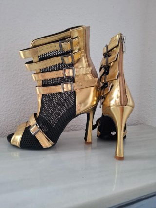 Zapatos de Bachata Dorados y Negros