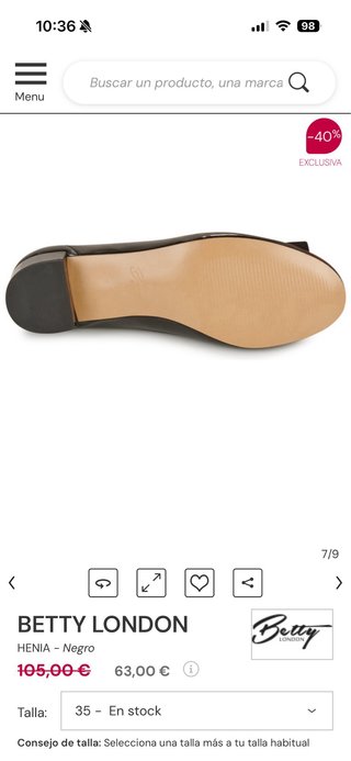 Bailarinas Betty London T.35 Negras
