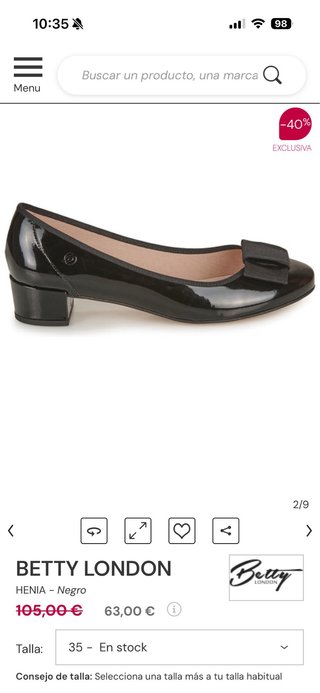 Bailarinas Betty London T.35 Negras