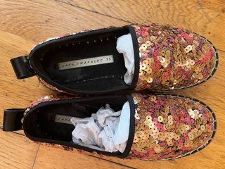 Alpargatas Zara lentejuelas multicolor