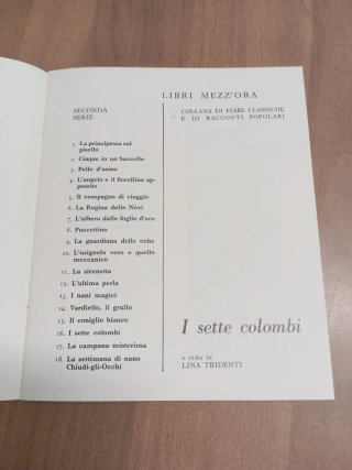 Lotto 2 libretti vintage favole. I sette colombi.