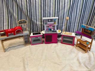 Lote Juguetes Barbie Cocina Baño Cama
