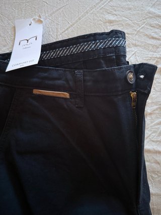 Pantalones Milano Negro Comfort Fit T-42
