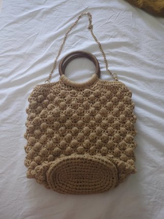 Bolso Zara Crochet Beige