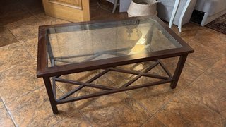 Mesa de centro madera y cristal