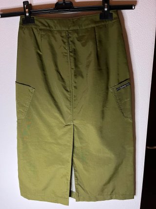 Gonna midi Guess verde oliva