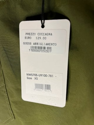 Gonna midi Guess verde oliva