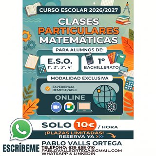CLASES PARTICULARES MATEMÁTICAS