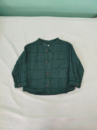 Camisa cuadros niño verde
