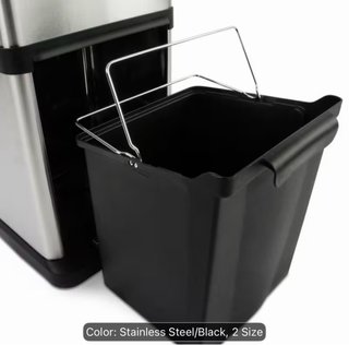 Cubo de basura doble metal y plástico