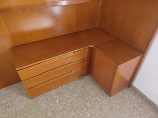 Mueble de salón modular madera y cristal