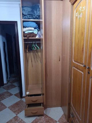 Armadio Angolo in Legno Beige/Marrone 240cm