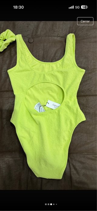 Bañador Calvin Klein Verde Texturizado
