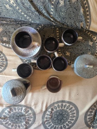 Juego de café cerámica terracota