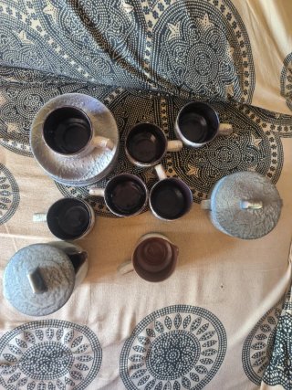 Juego de café cerámica terracota