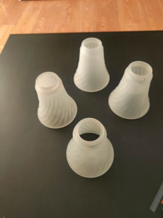 4 tulipas de cristal antiguas