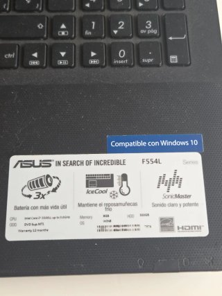 Ordenador Asus Intel Core i7 8GB RAM 500GB HDD.