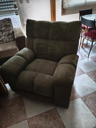 Sillón relax tela verde