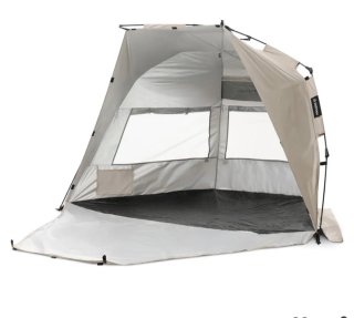Carpa de playa desmontable beige/gris
