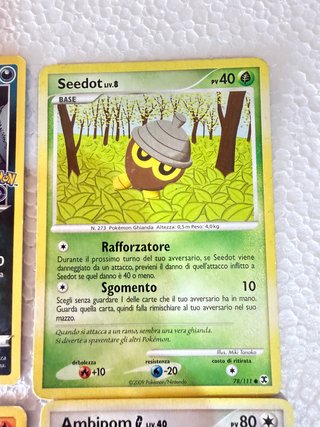 Lotto 6 carte Pokemon: Energia, Rattata, Seedot, N
