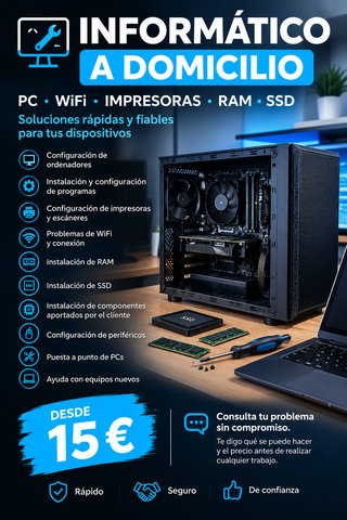 Informático a domicilio | PC, WiFi e impresoras.