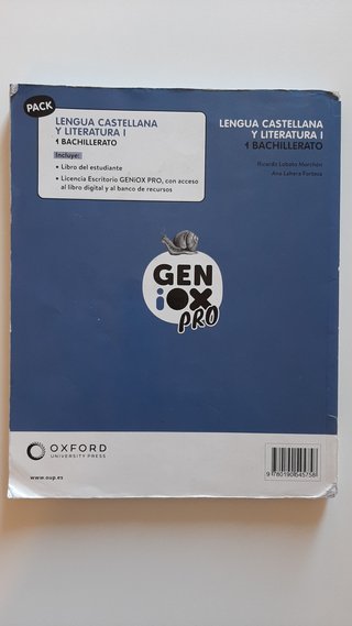 Lengua castellana y literatura I. Libro del est...