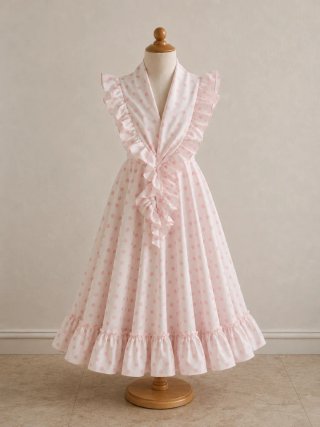 Falda y mantoncillo niña lunares rosa
