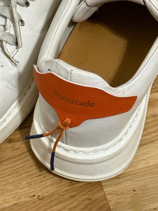 Scarpe Barracuda Uomo Tg 42.5 Bianche Arancio